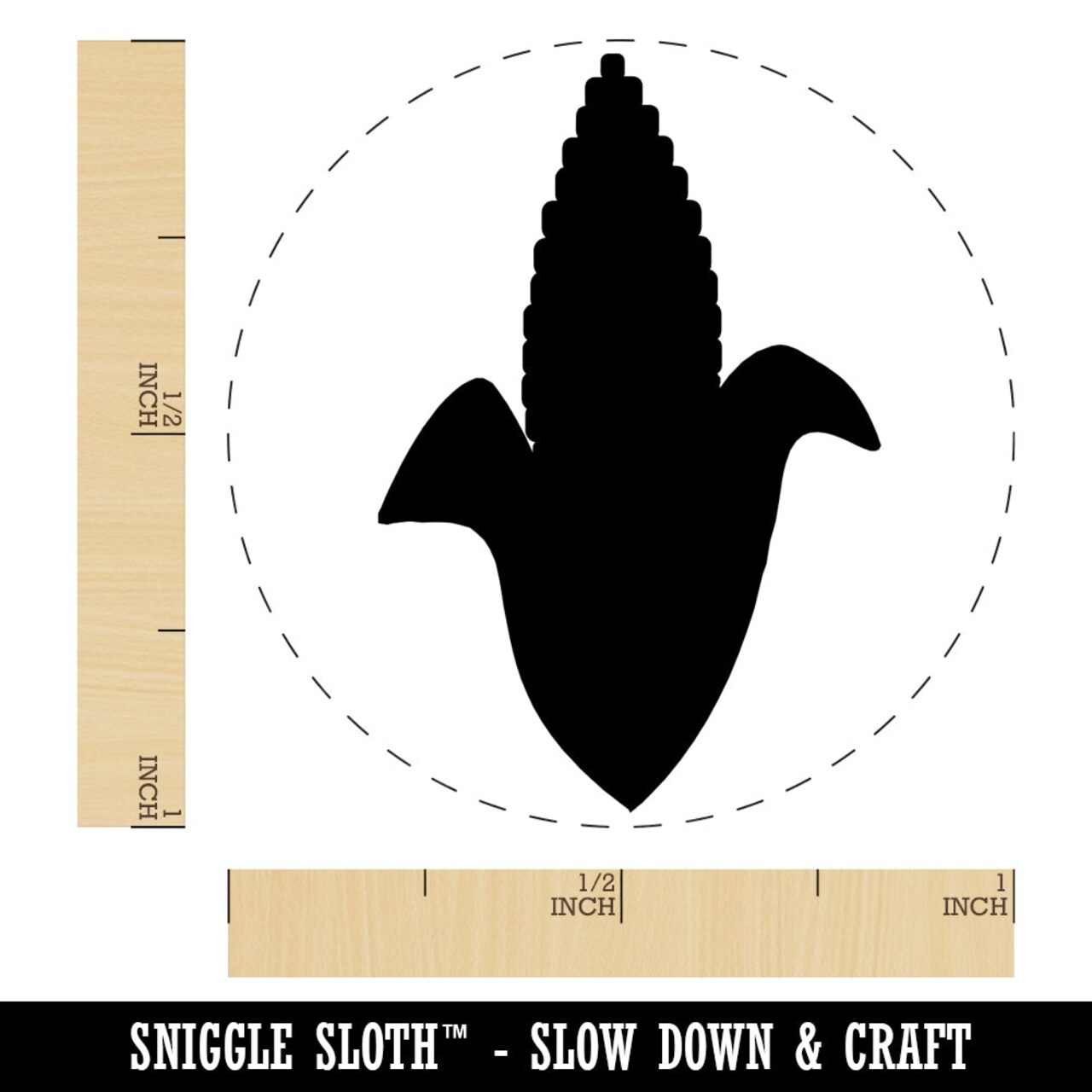 Corn on the Cob Solid Self-Inking Rubber Stamp for Stamping Crafting Planners